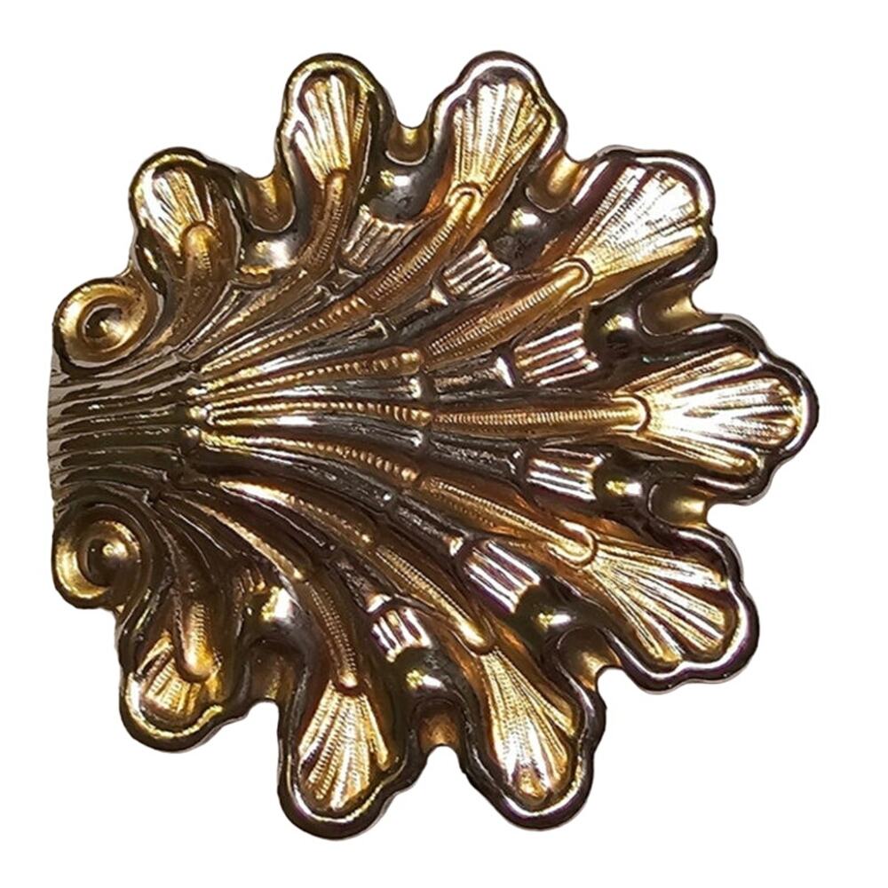 Vintage unsigned clam shell belt buckle gold